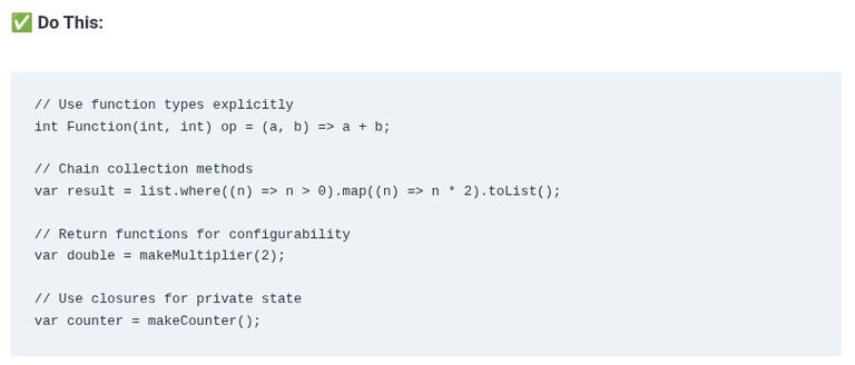 Dart 13 🎯 First-Class Functions, Higher-Order Functions, and Anonymous Closures
