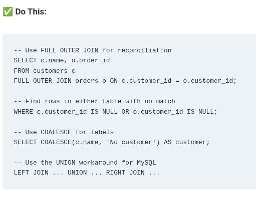 SQL 37 🛢️ Combining All Rows with FULL OUTER JOIN