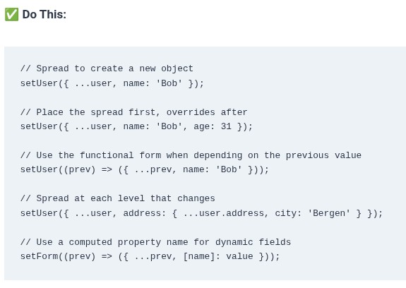 React 18 ⚛️ Updating Objects in State