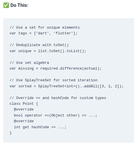 Dart 16 🎯 Core Collections: Set for Uniqueness and Set Operations
