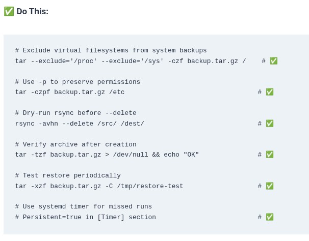 LFCA 120 🐧 Real-World Scenario — Setting Up a Backup