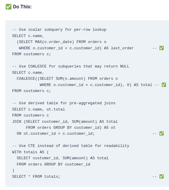 SQL 44 🛢️ Subqueries in SELECT and FROM Clauses