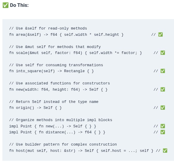 Rust 21 🦀 Defining Methods and Associated Functions with impl Blocks