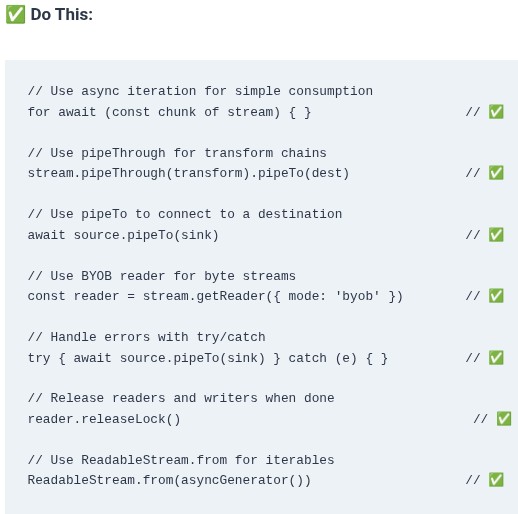 Node.js 21 🟢 Web Streams API (ReadableStream, WritableStream, TransformStream)