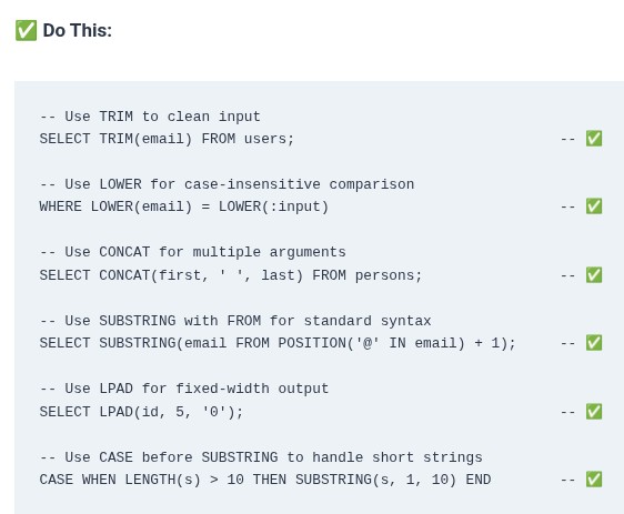 SQL 50 🛢️ String Manipulation Functions