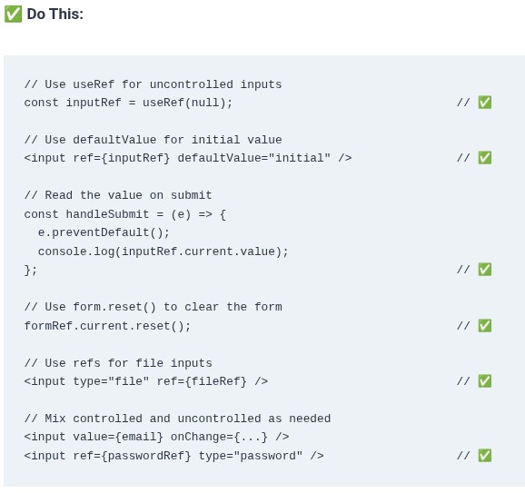 React 29 ⚛️ Uncontrolled Inputs with useRef