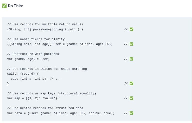Dart 32 🎯 Records (Dart 3+): Anonymous Type-Safe Aggregates and Destructuring