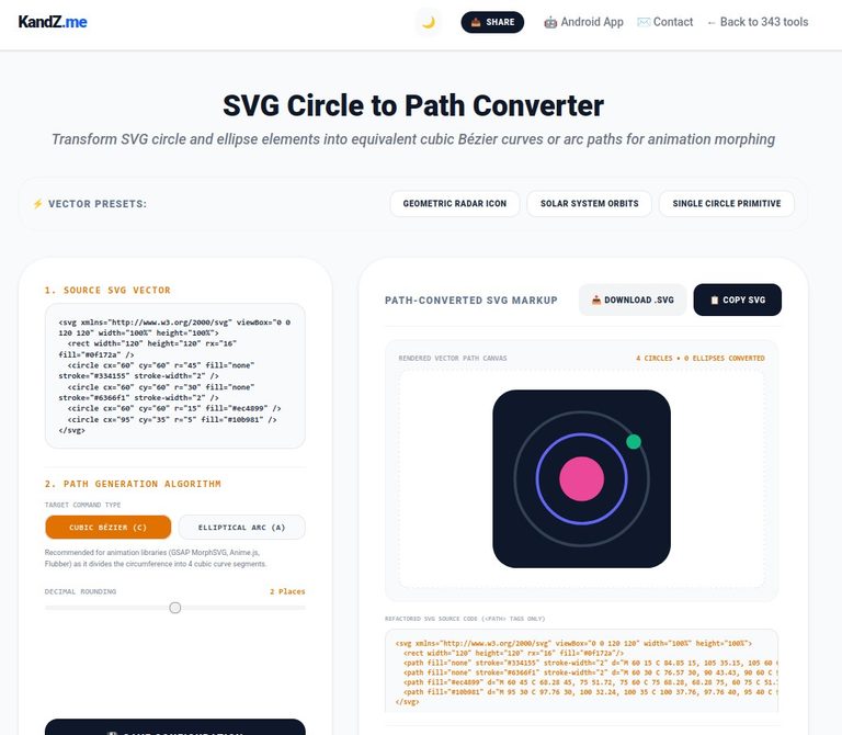 Free SVG Circle to Path Converter