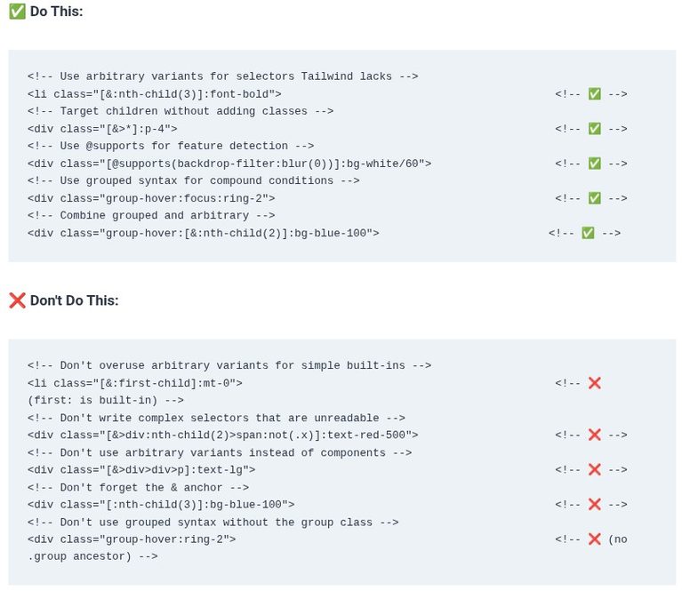 Tailwind CSS 40 🎨 Arbitrary Variants and Grouped Variant Syntax ([&:nth-child(3)]:)