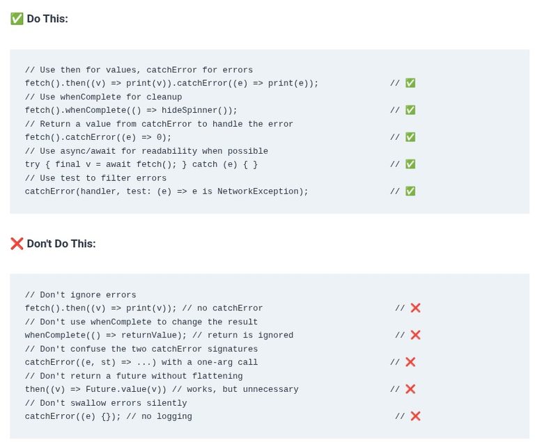 Dart 37 🎯 Handling Futures: .then(), .catchError(), and .whenComplete()