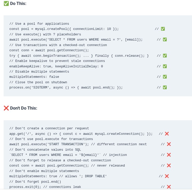 Node.js 40 🟢 Connecting to MySQL using the mysql2 Driver