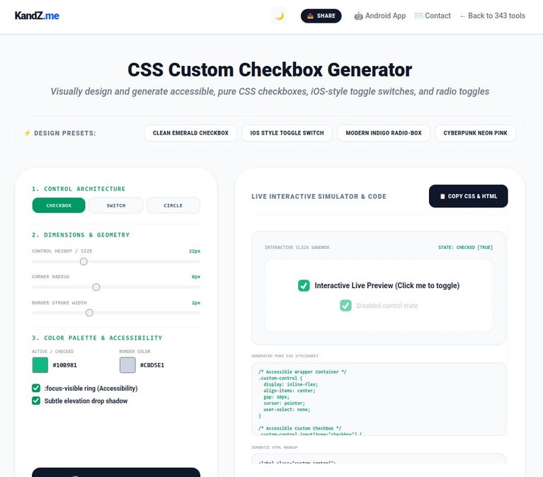 Free CSS Custom Checkbox Generator