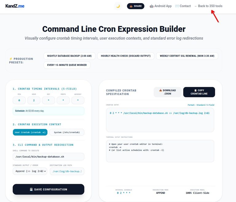 Free Command Line Cron Expression Builder