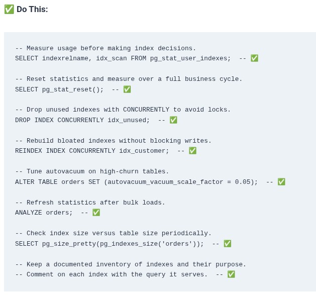 SQL 75 🛢️ Index Maintenance, Overhead, and Unused Indexes