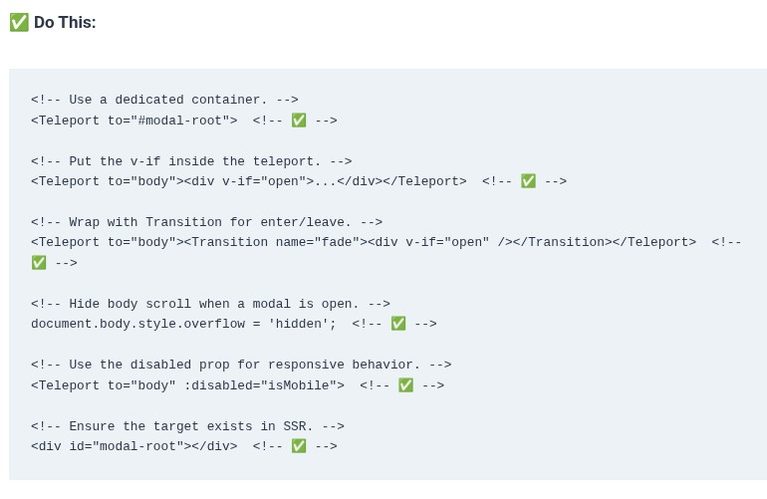 Vue.js 44 🟢 Teleporting DOM Nodes with 