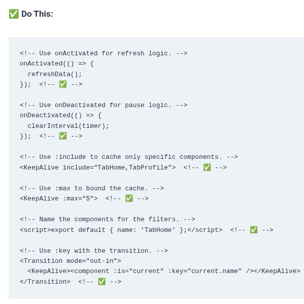 Vue.js 47 🟢 Preserving Component State with (include, exclude, max)
