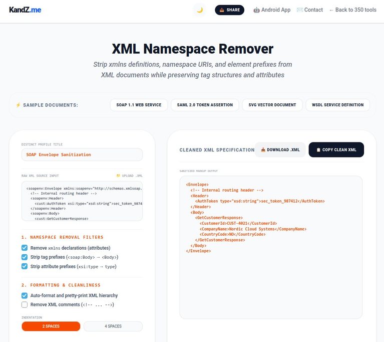 Free XML Namespace Remover