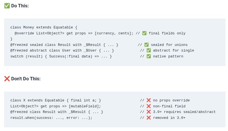 Dart 68 🎯 Immutability Architecture: Value Objects, Equatable, and Freezed Union Types