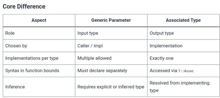 Rust 68 🦀 Associated Types vs Generic Parameters in Traits