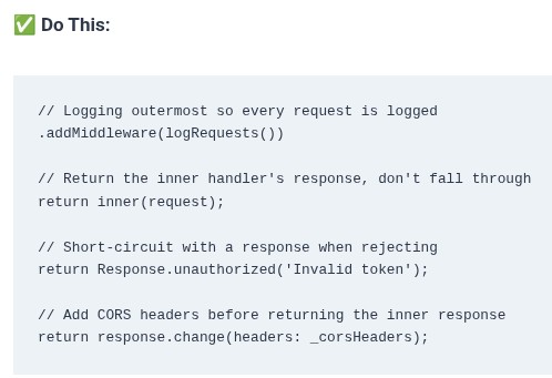 Dart 75 🎯 Middleware Pipeline Design in Shelf-based Backend Services