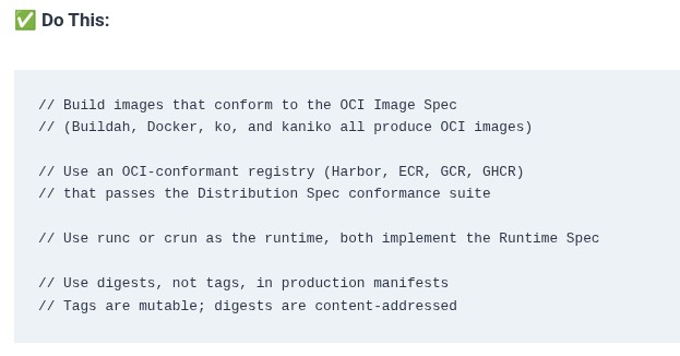 Docker 71 🐳 Open Container Initiative (OCI) Specifications: Image Spec, Runtime Spec, and Distribution Spec