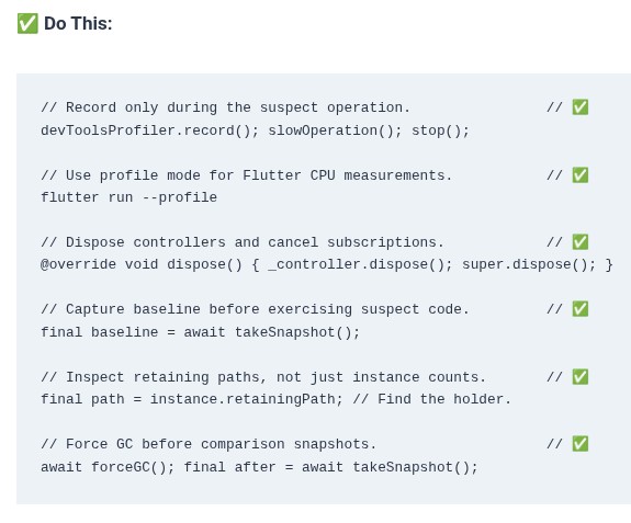 Dart 81 🎯 Profiling Dart Applications with DevTools: CPU Profiler and Memory Snapshots