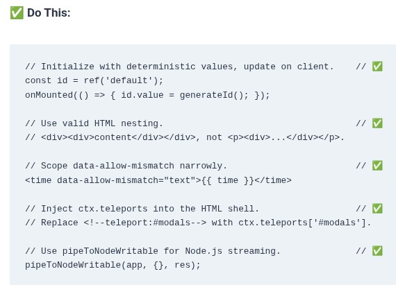 Vue.js 75 🟢 SSR Hydration Mechanics, Mismatch Debugging, and Streaming Responses