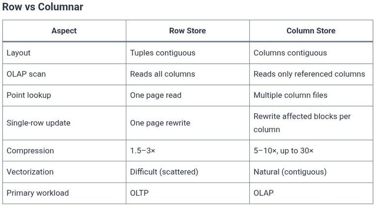 SQL 113 🛢️ Columnar Storage vs Row Storage for OLAP
