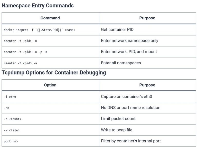 Docker 91 🐳 Debugging Networking Issues: tcpdump, nsenter, and Inspecting Container Network Namespaces