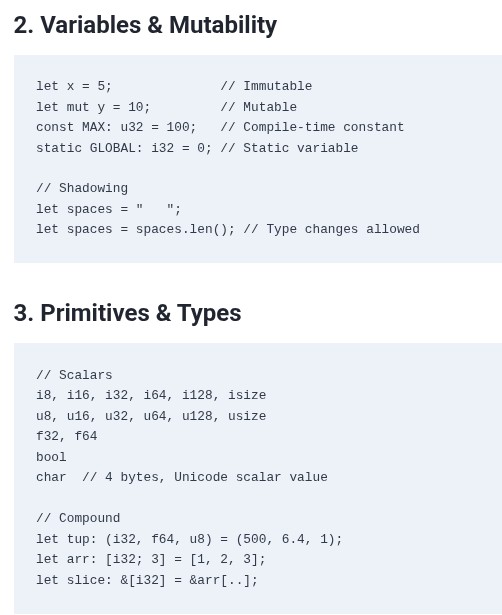 Rust 131 🦀 Cheatsheet